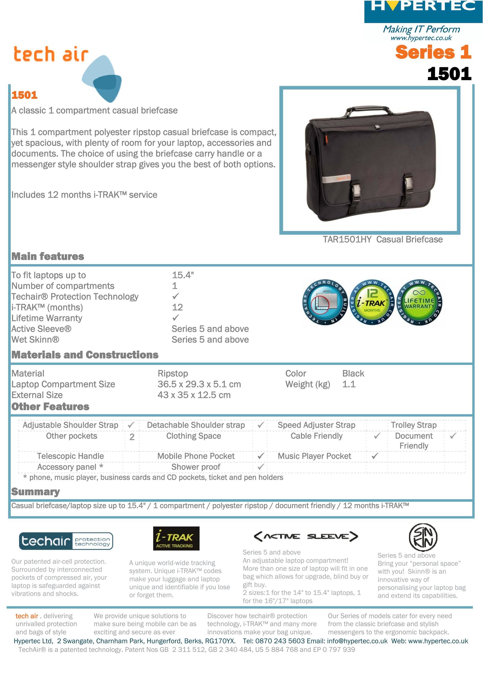 Hypertec 1501 Carrying Case User Manual