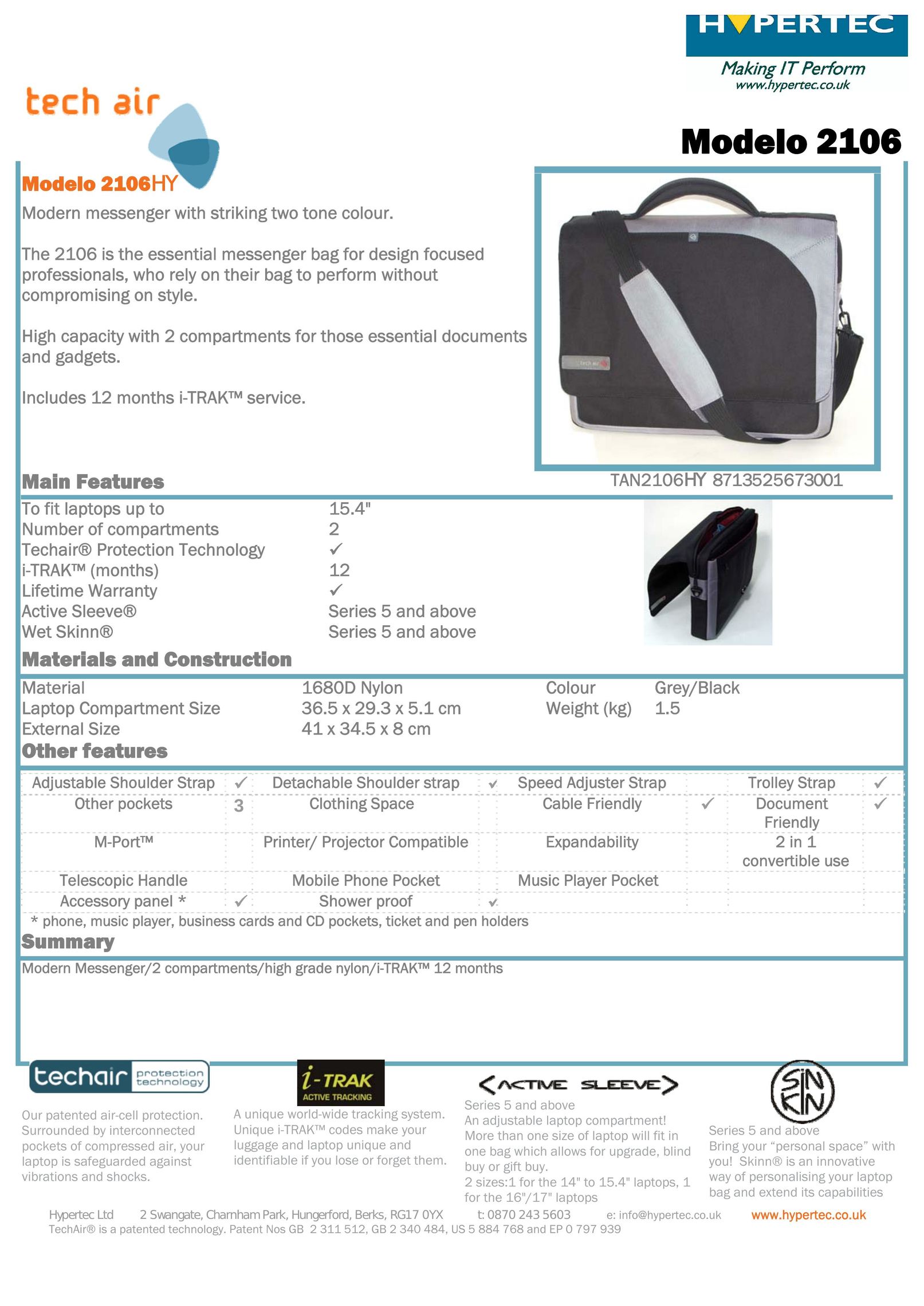 Hypertec 2106HY Carrying Case User Manual
