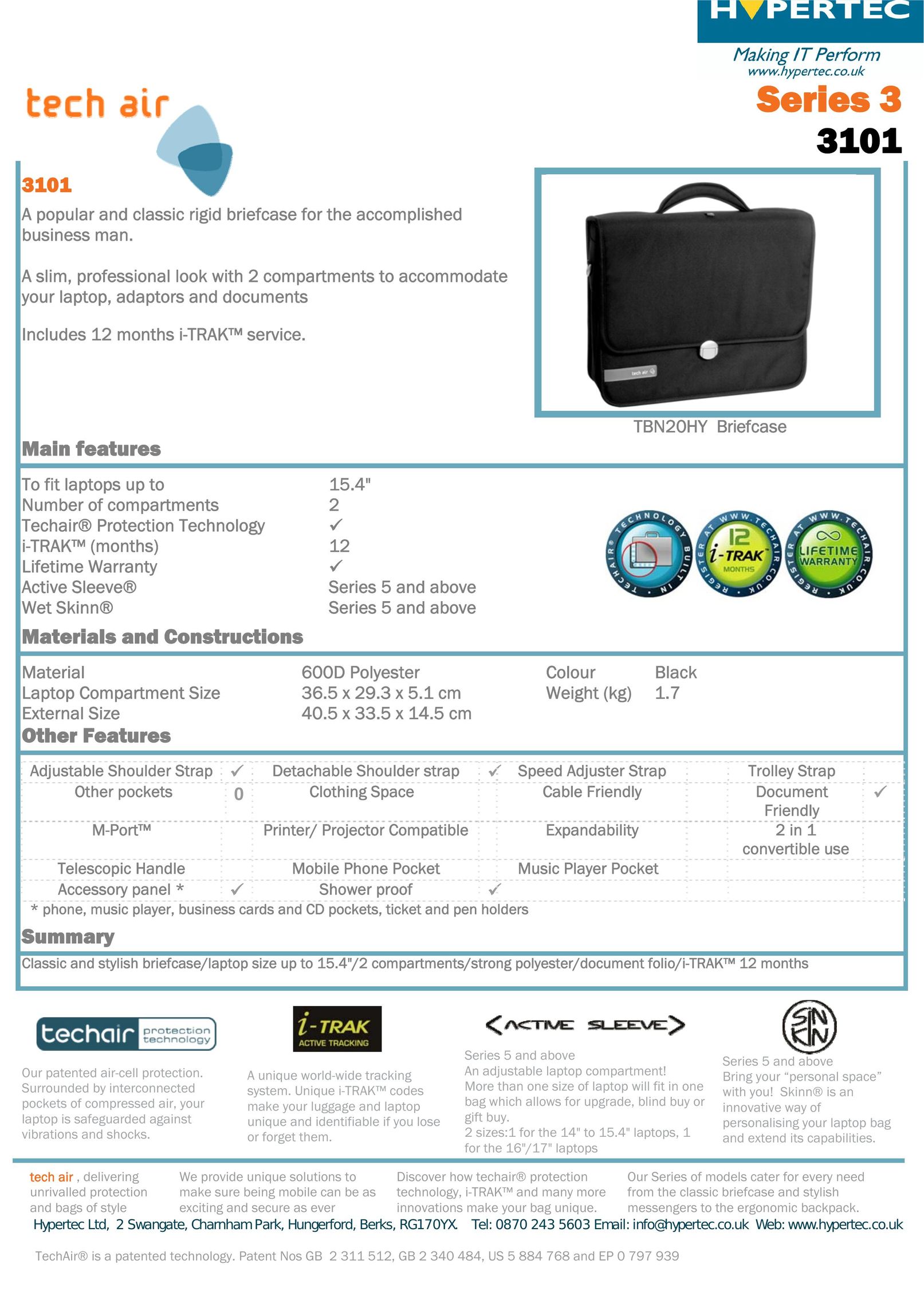 Hypertec 3101 Carrying Case User Manual