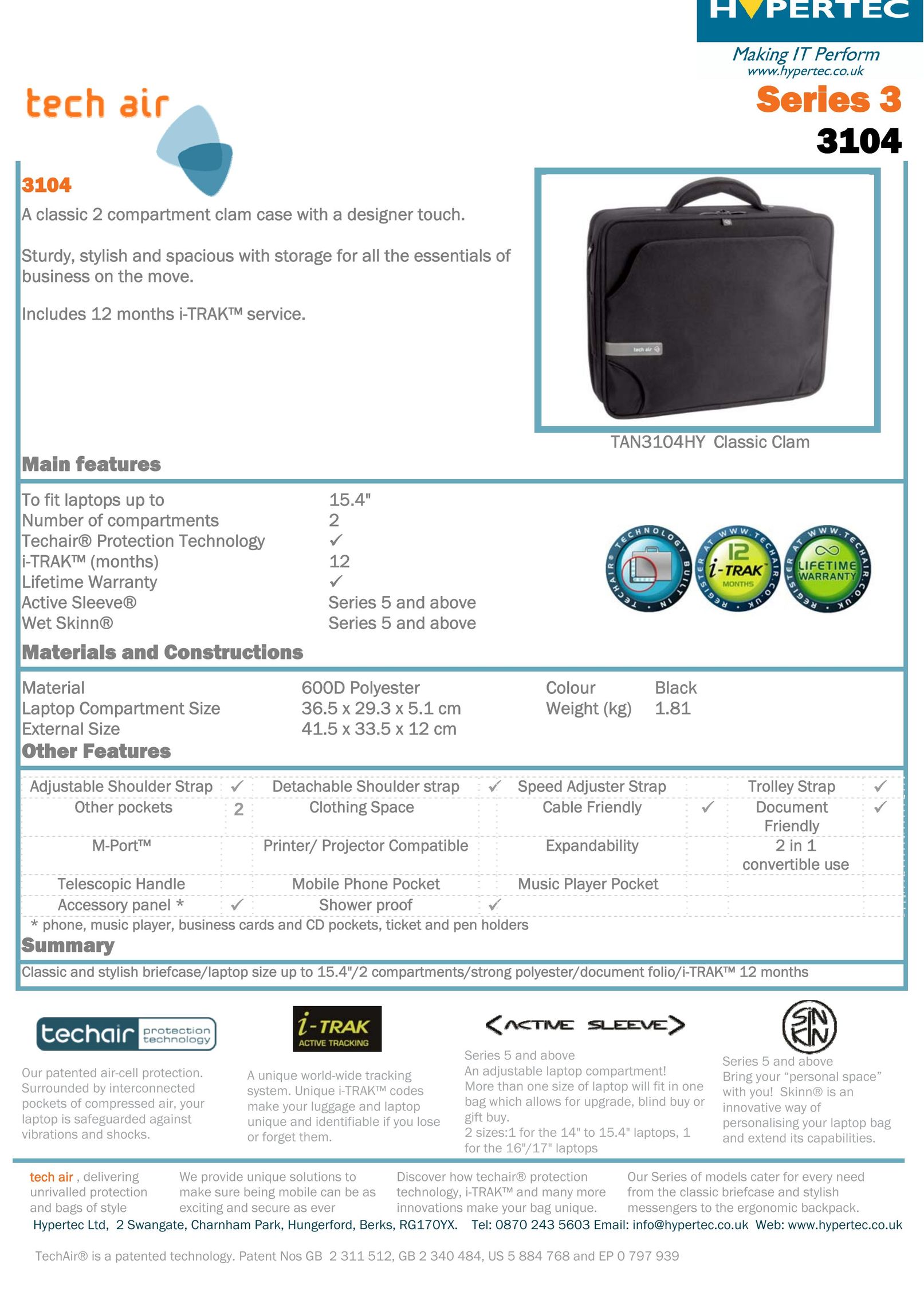 Hypertec 3104 Carrying Case User Manual