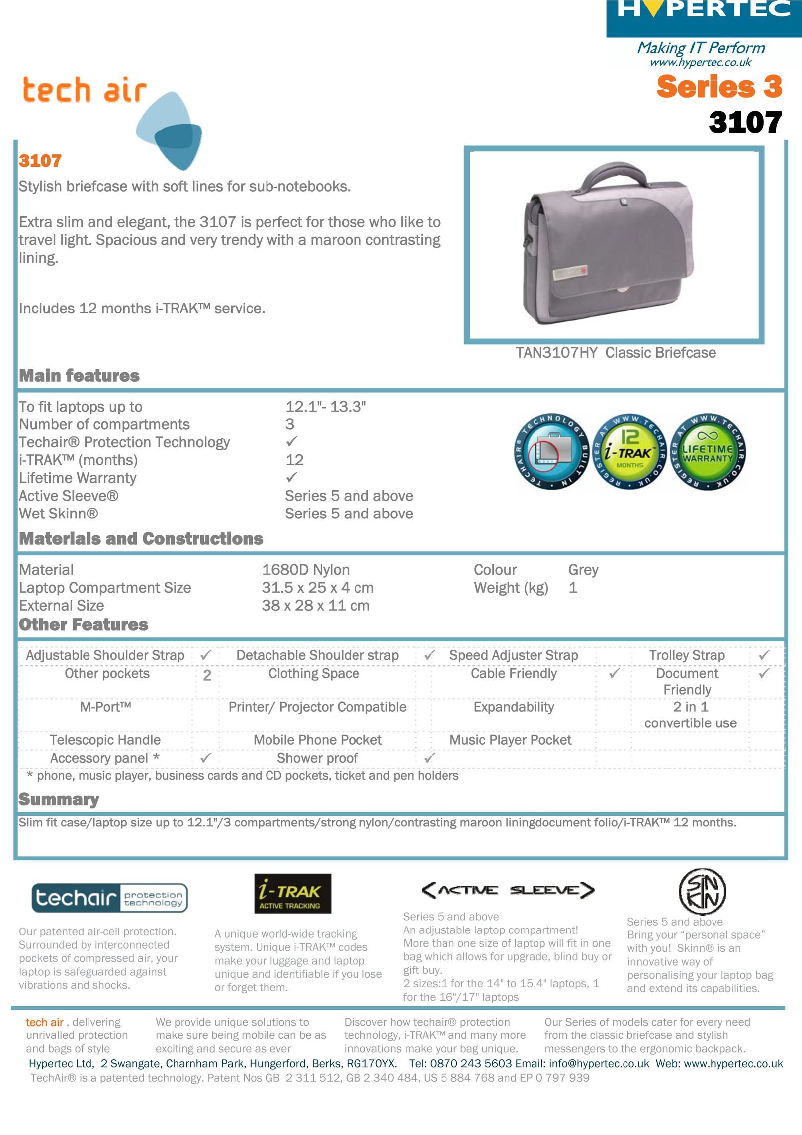 Hypertec 3107 Carrying Case User Manual