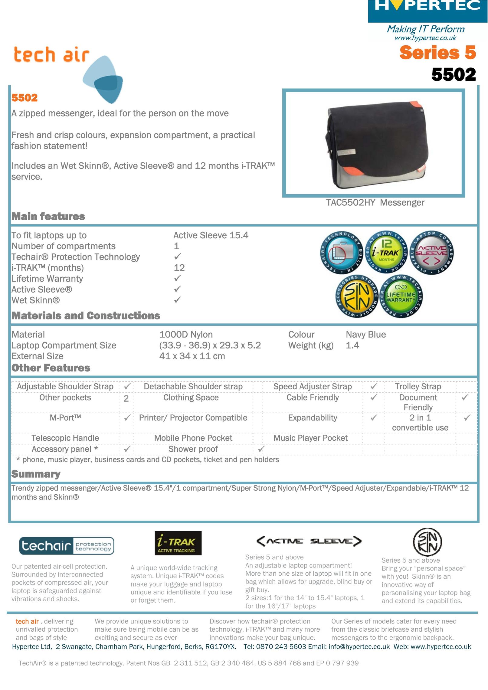 Hypertec 5502 Carrying Case User Manual