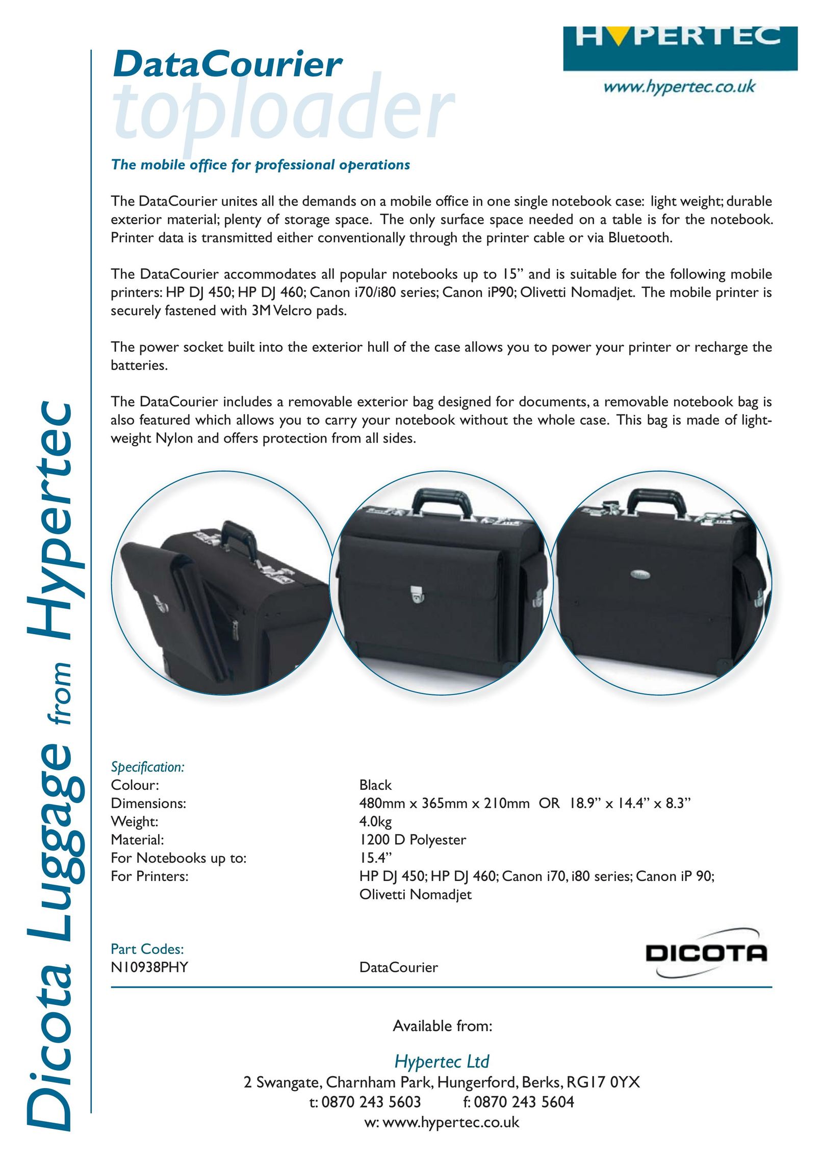 Hypertec N10938PHY Carrying Case User Manual