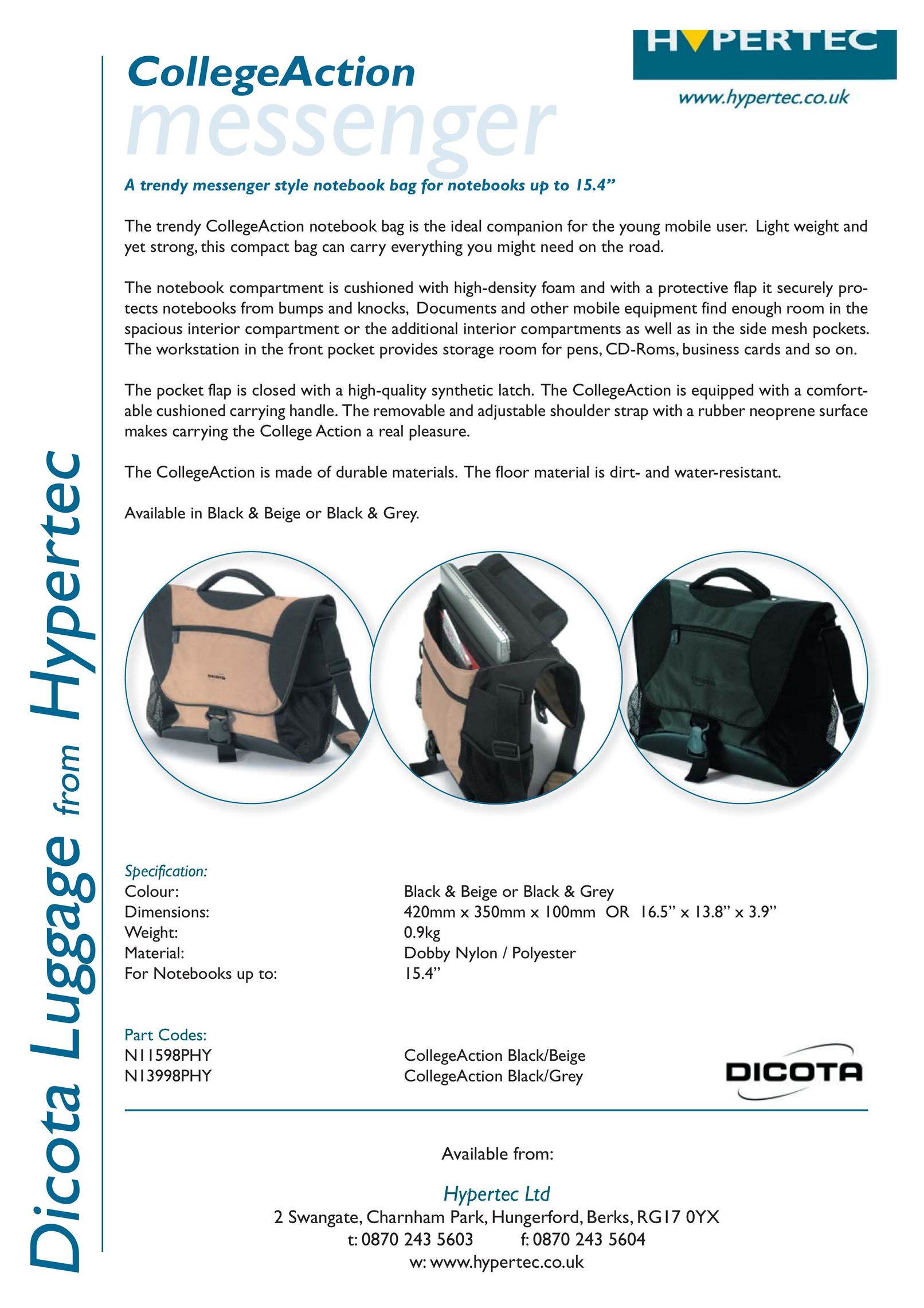 Hypertec N11598PHY Carrying Case User Manual