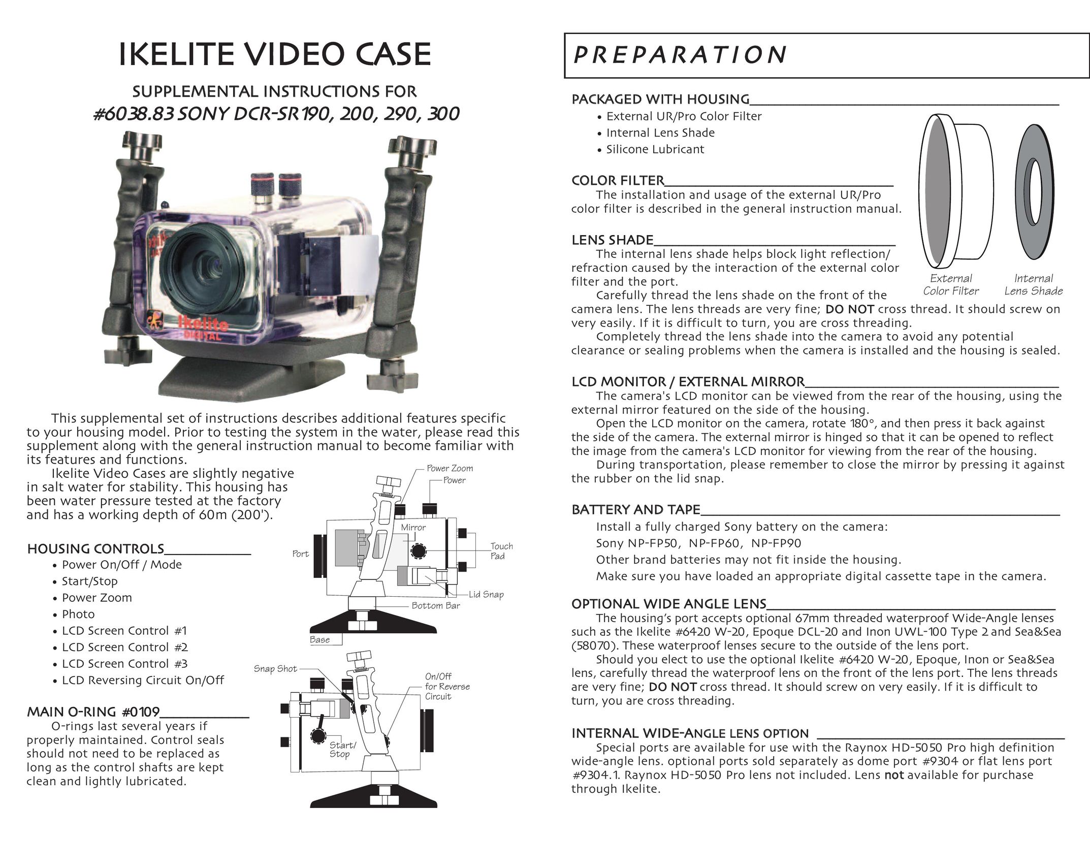 Ikelite DCR-SR200 Carrying Case User Manual