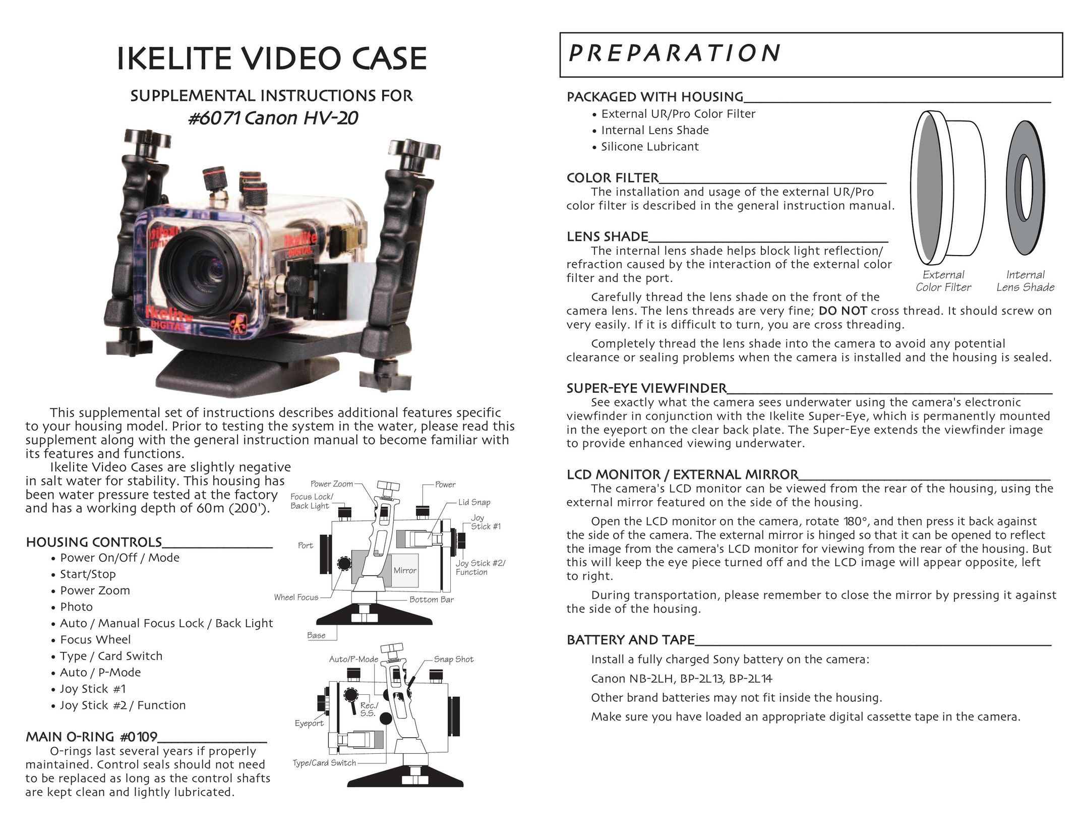 Ikelite HV-20 Carrying Case User Manual