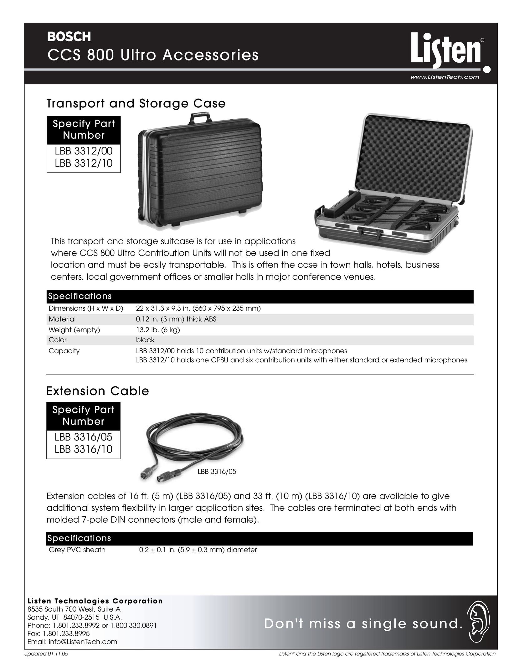 Listen Technologies LBB 3316/10 Carrying Case User Manual