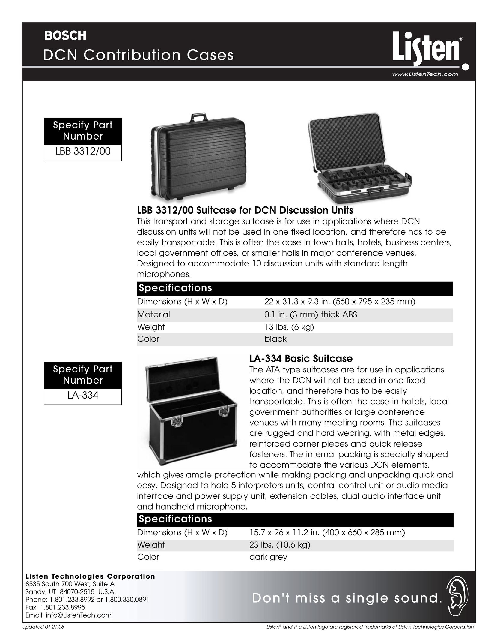 Listen Technologies LBB 3500 Carrying Case User Manual