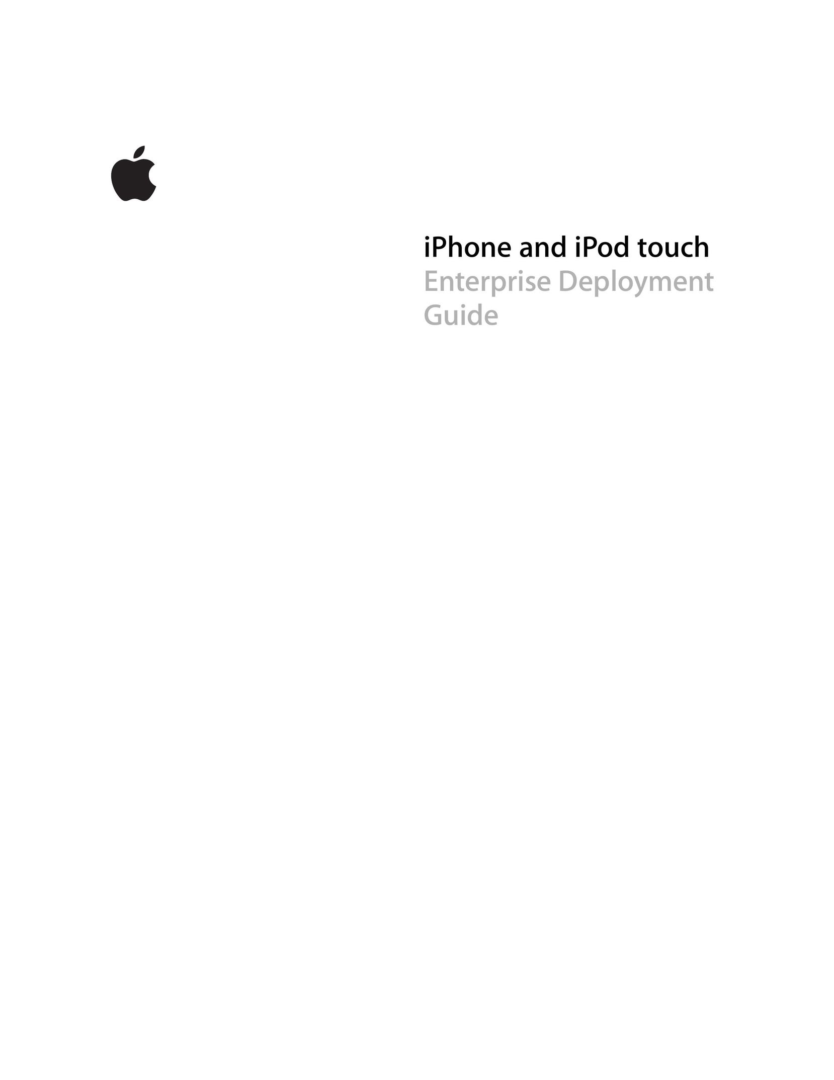 Apple iPod and iPod Touch Cell Phone User Manual
