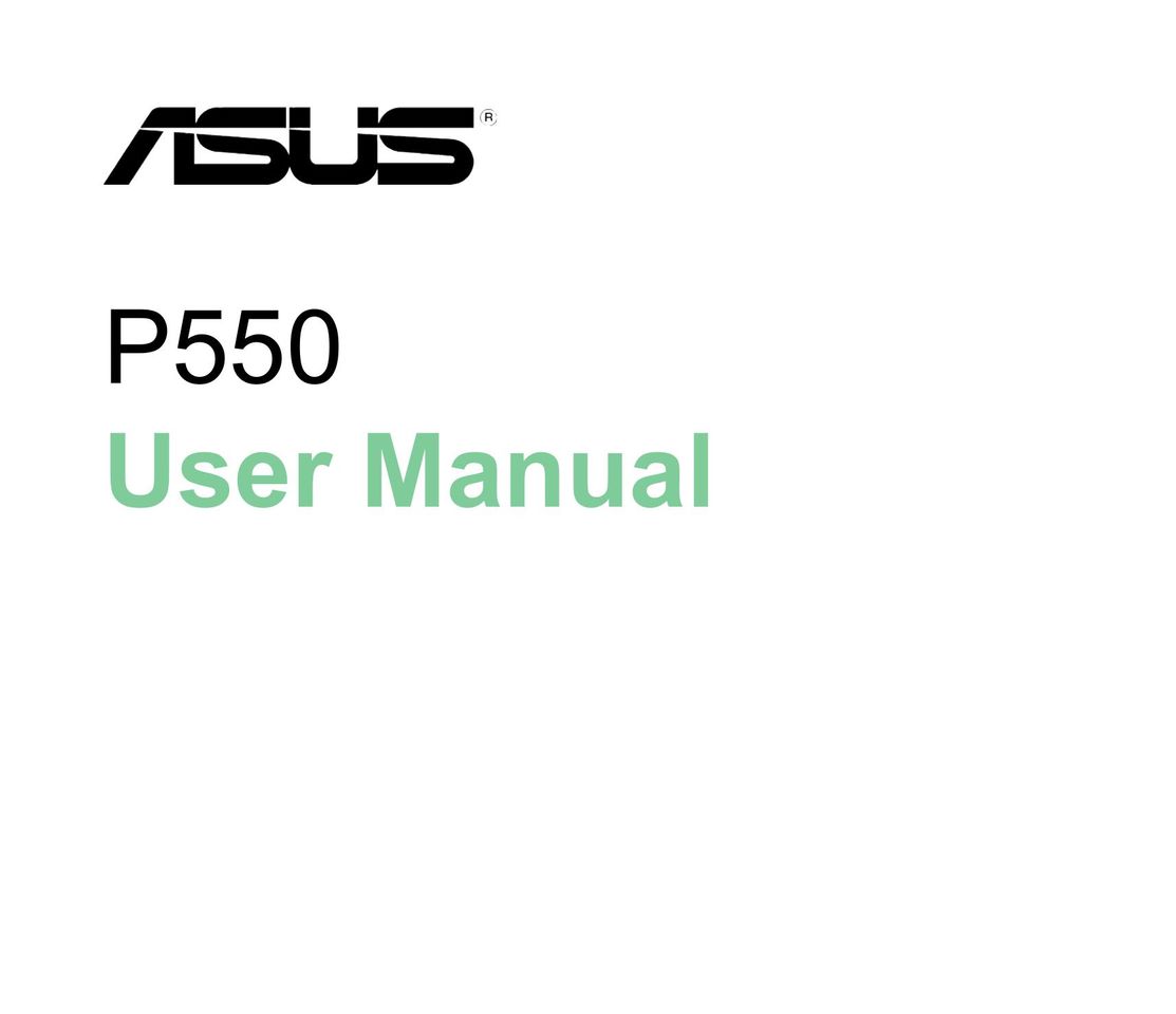 Asus P550 Cell Phone User Manual