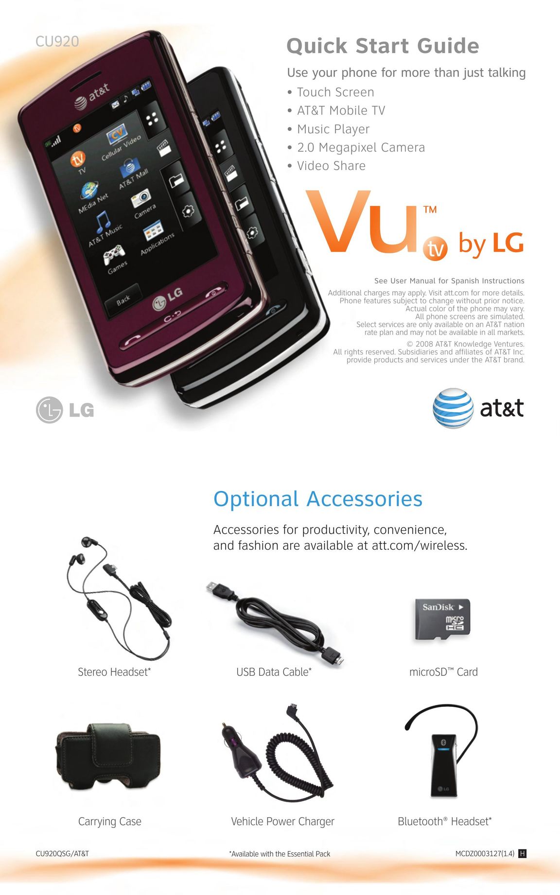 AT&T CU920 Cell Phone User Manual