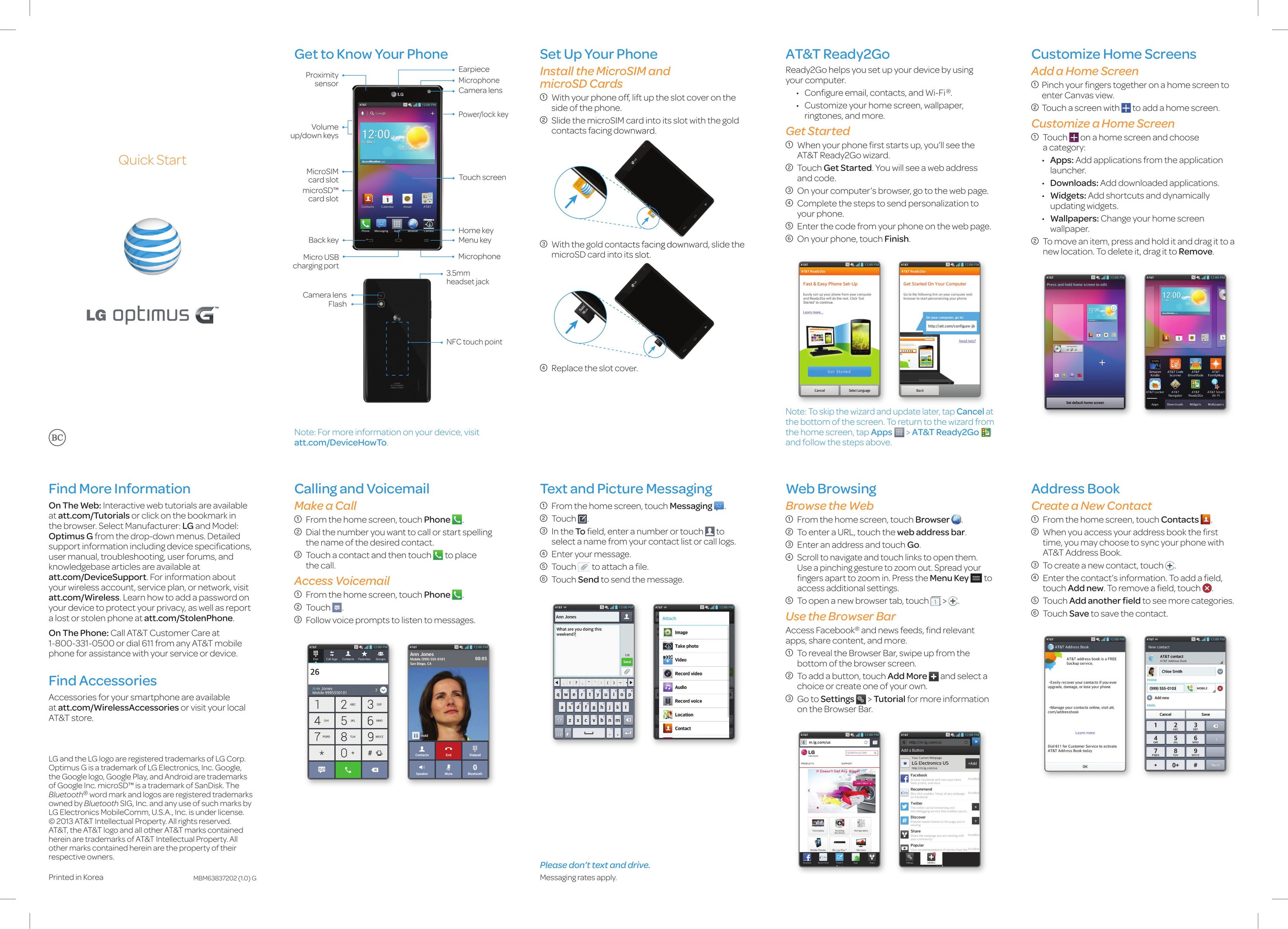 AT&T Optimus G Cell Phone User Manual