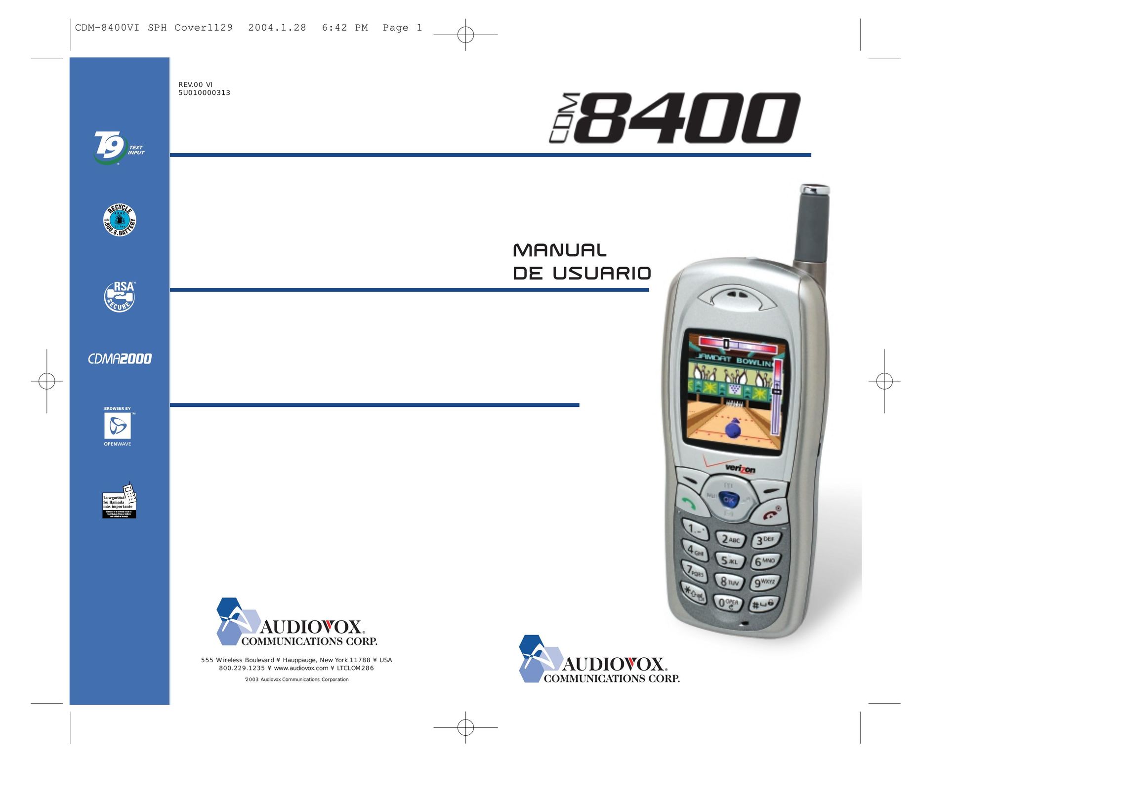 Audiovox CDM 8400 Cell Phone User Manual