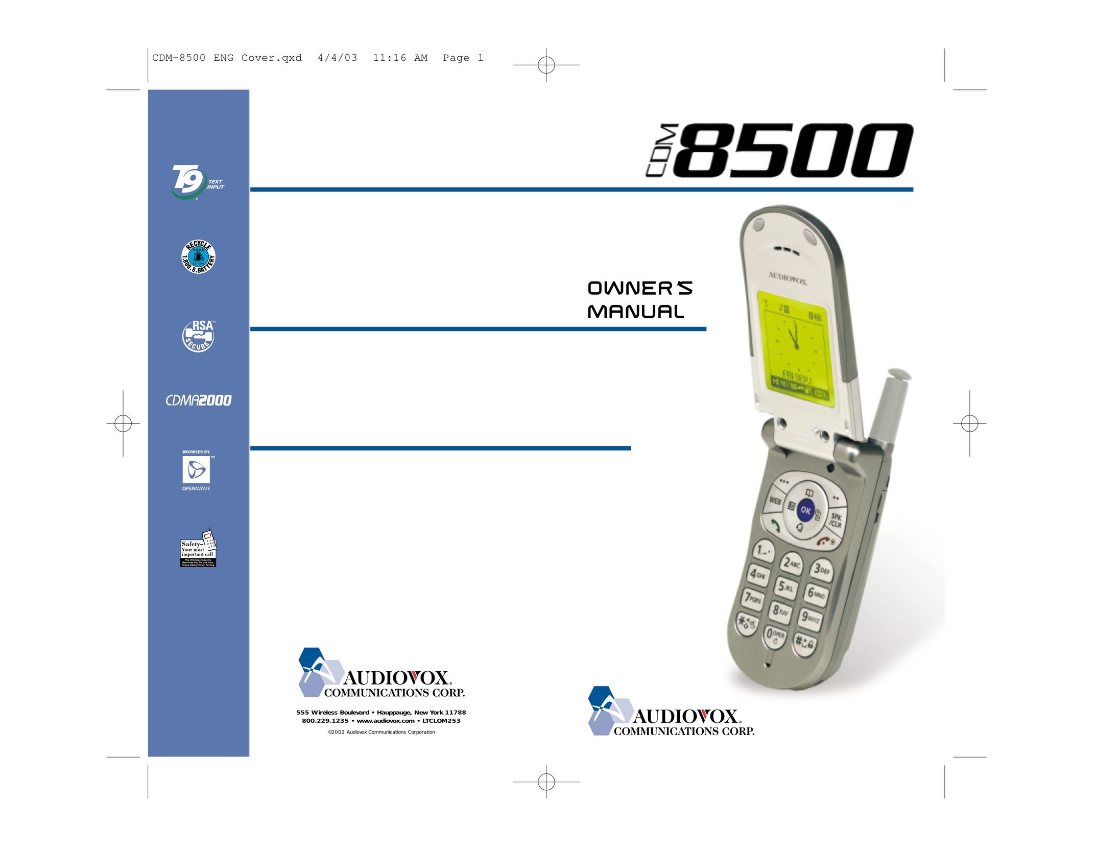 Audiovox CDM 8500 Cell Phone User Manual