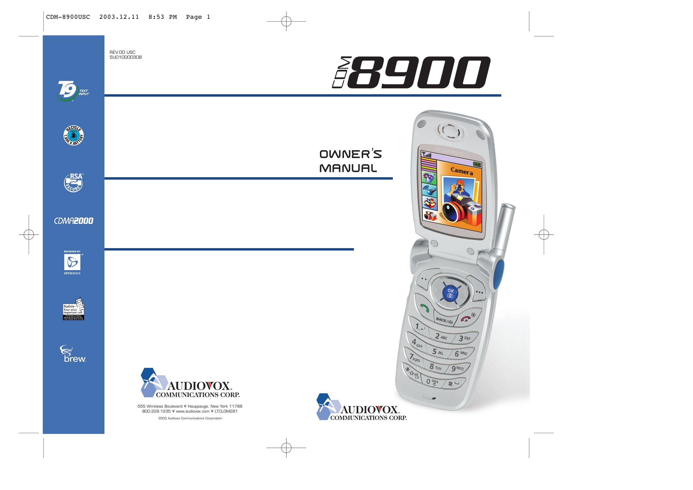 Audiovox CDM 8900 Cell Phone User Manual