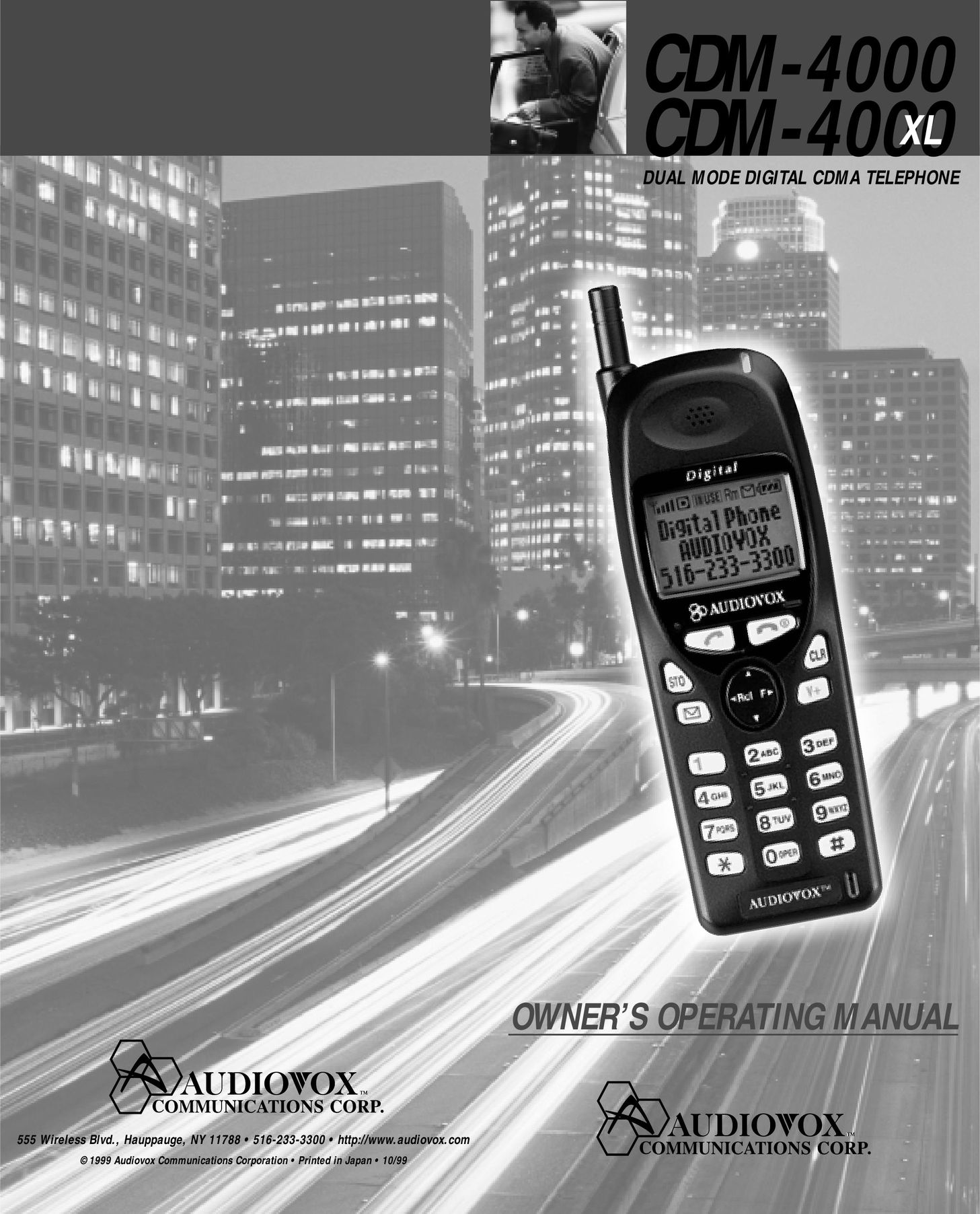 Audiovox CDM-4000, CDM-4000 XL Cell Phone User Manual