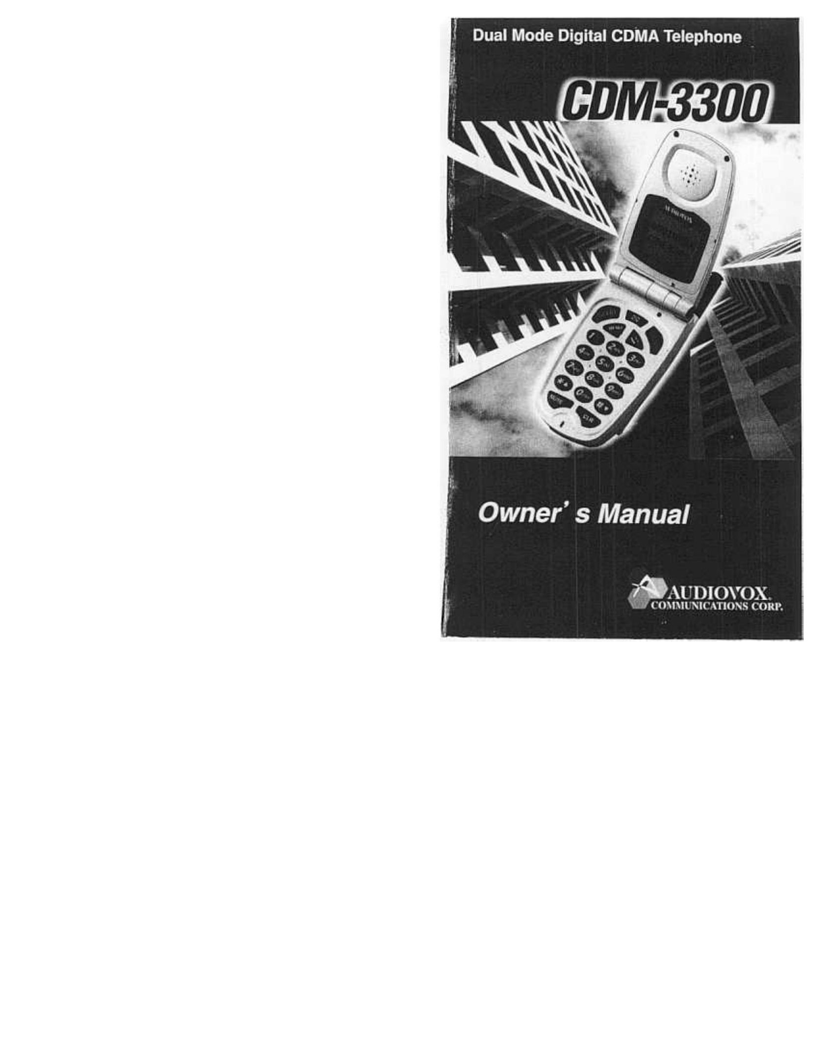 Audiovox CDM3300 Cell Phone User Manual
