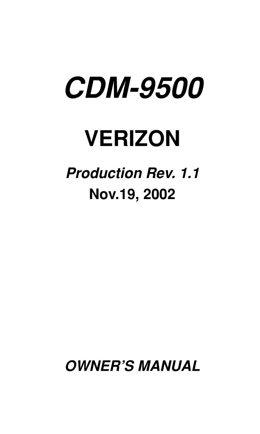 Audiovox CDM-9500 Cell Phone User Manual