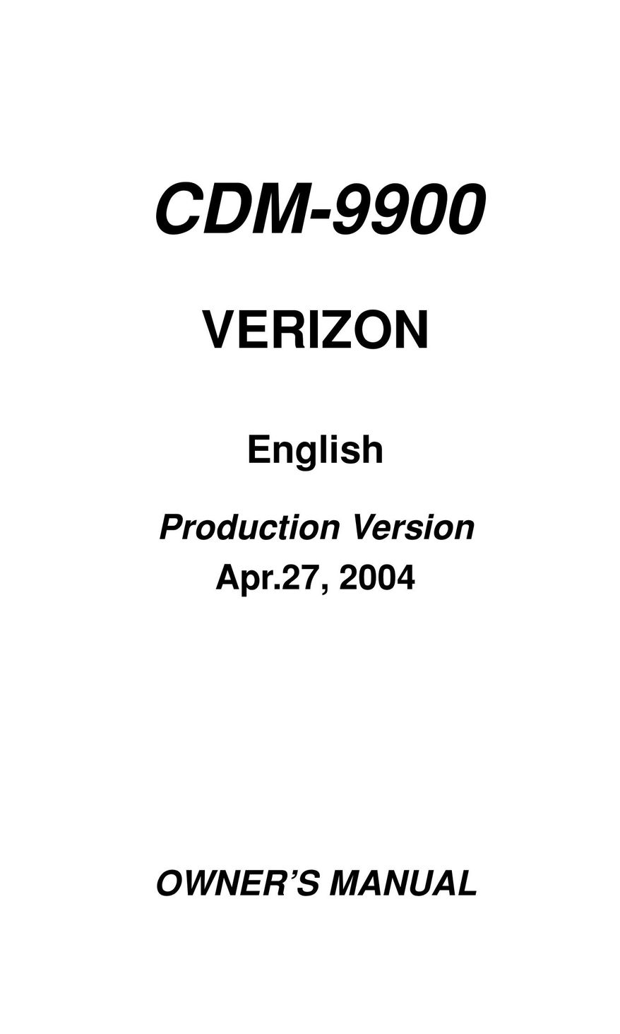 Audiovox CDM9900 Cell Phone User Manual
