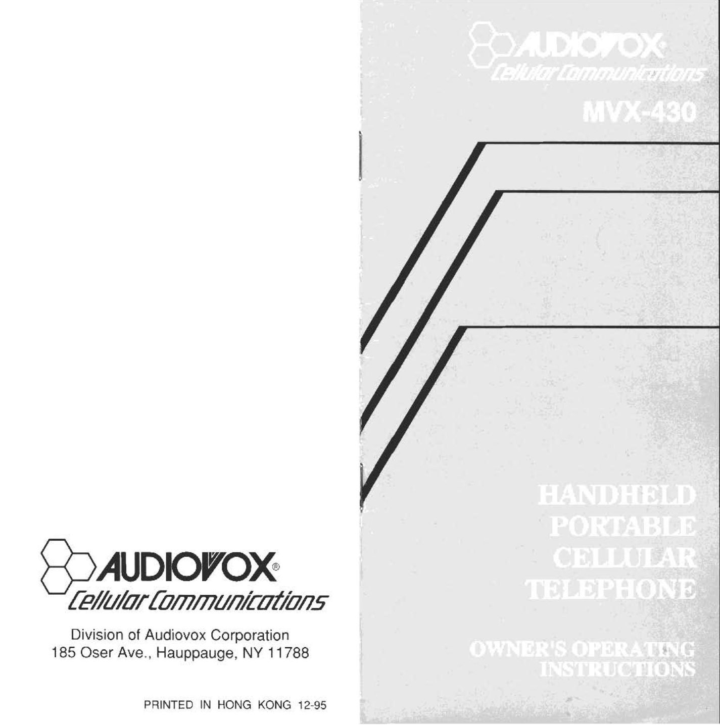Audiovox MVX-430 Cell Phone User Manual