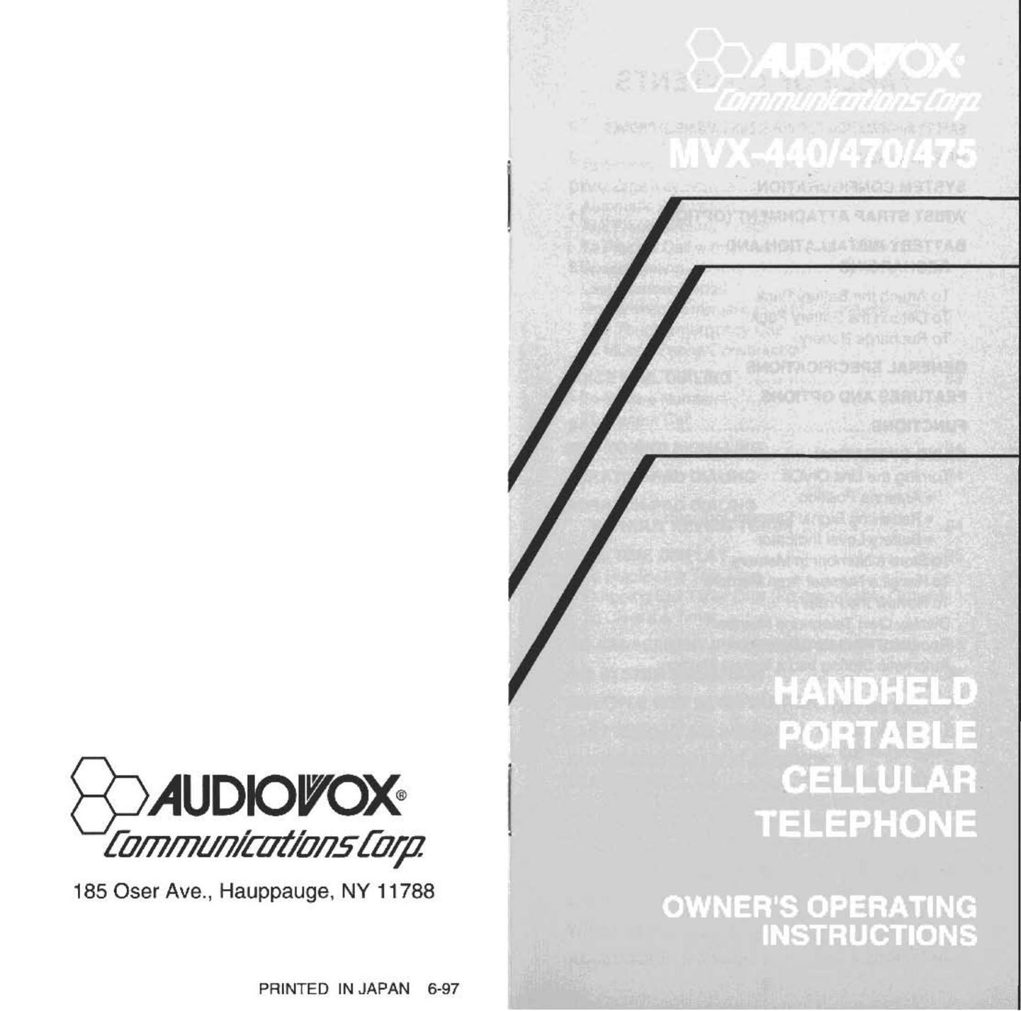 Audiovox MVX-440 Cell Phone User Manual