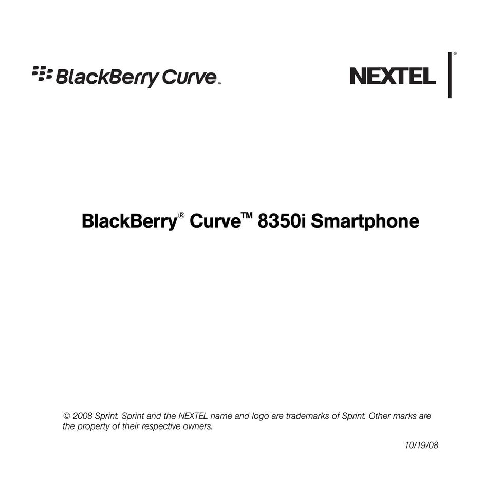 Blackberry 8350i Cell Phone User Manual