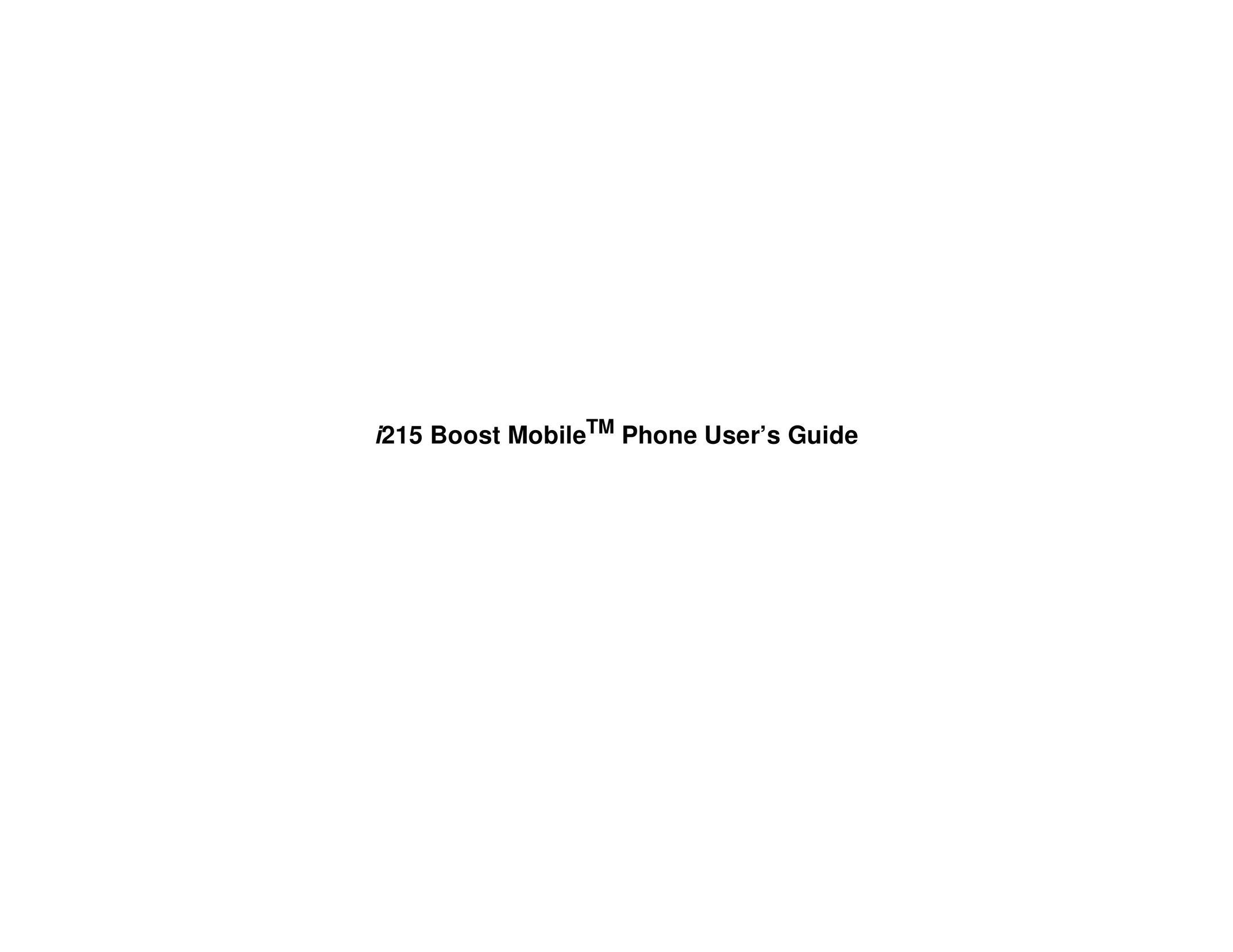 Boost Mobile I215 Cell Phone User Manual