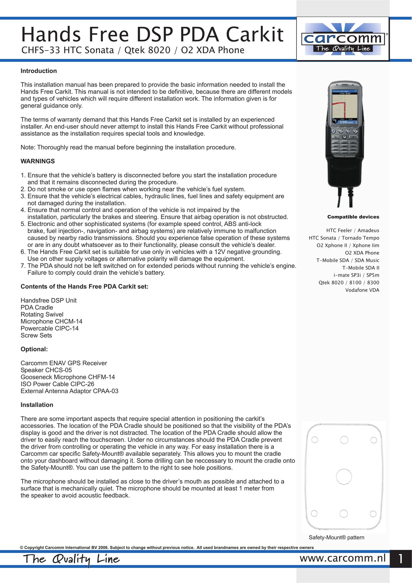 Carcomm QTEK 8020 Cell Phone User Manual