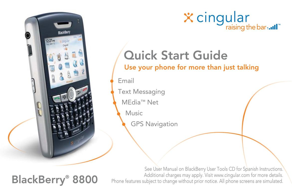 Cingular 8800 Cell Phone User Manual