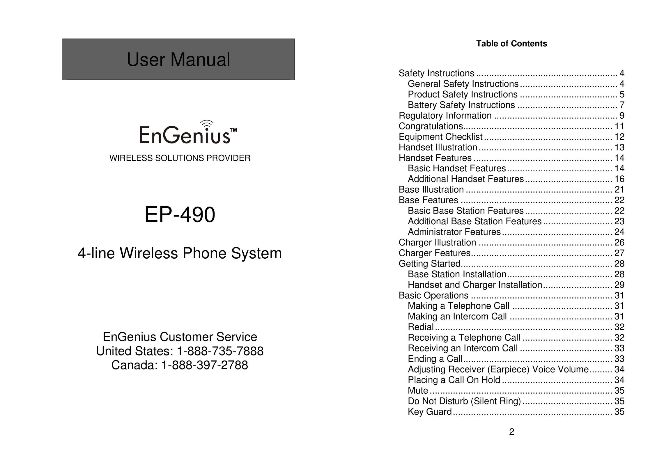 EnGenius Technologies EP-490 Cell Phone User Manual