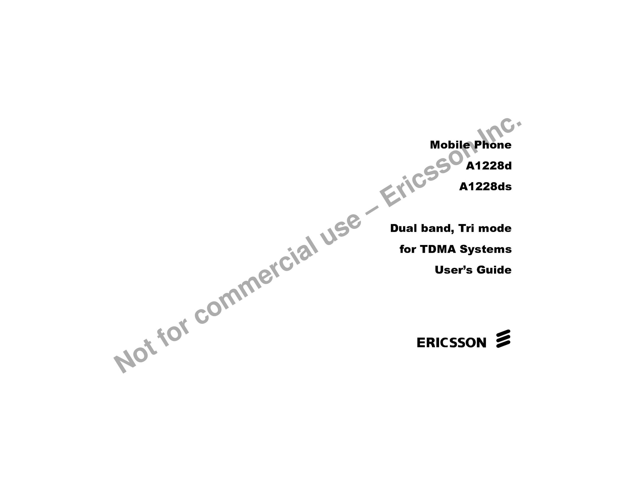 Ericsson A1228ds Cell Phone User Manual