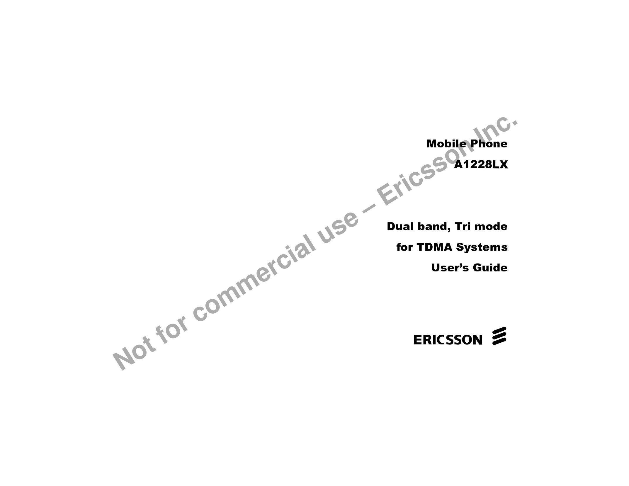 Ericsson A1228LX Cell Phone User Manual