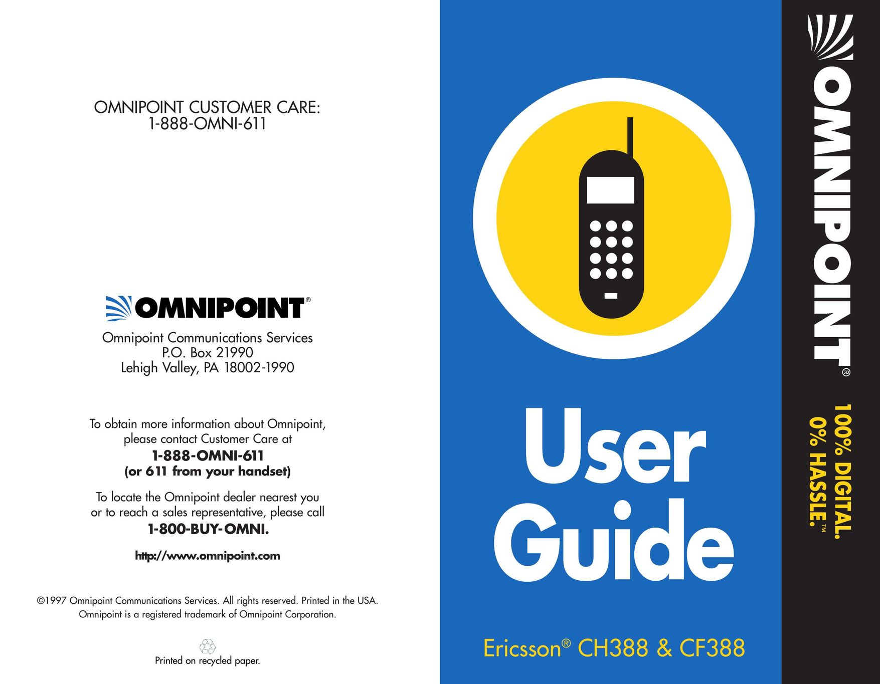 Ericsson CH388 Cell Phone User Manual