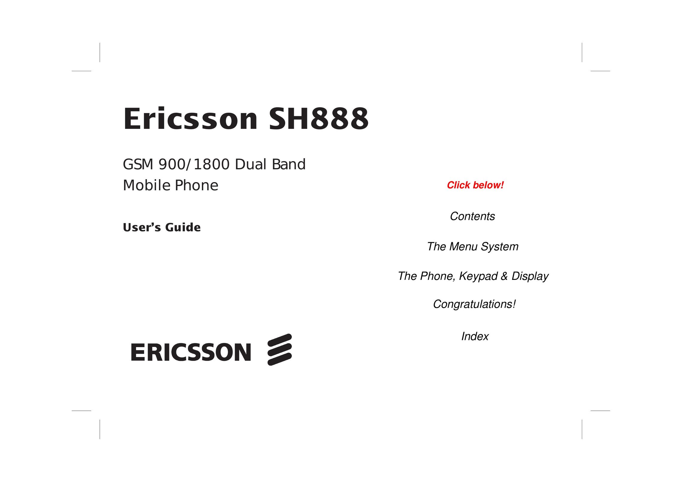 Ericsson SH888 Cell Phone User Manual