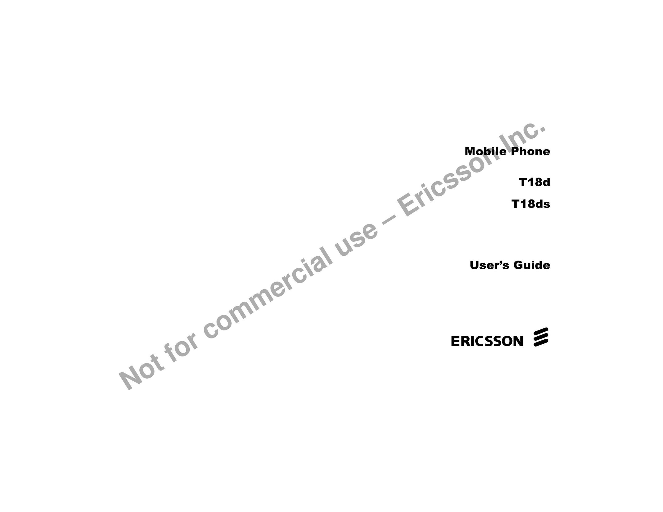 Ericsson T18ds Cell Phone User Manual