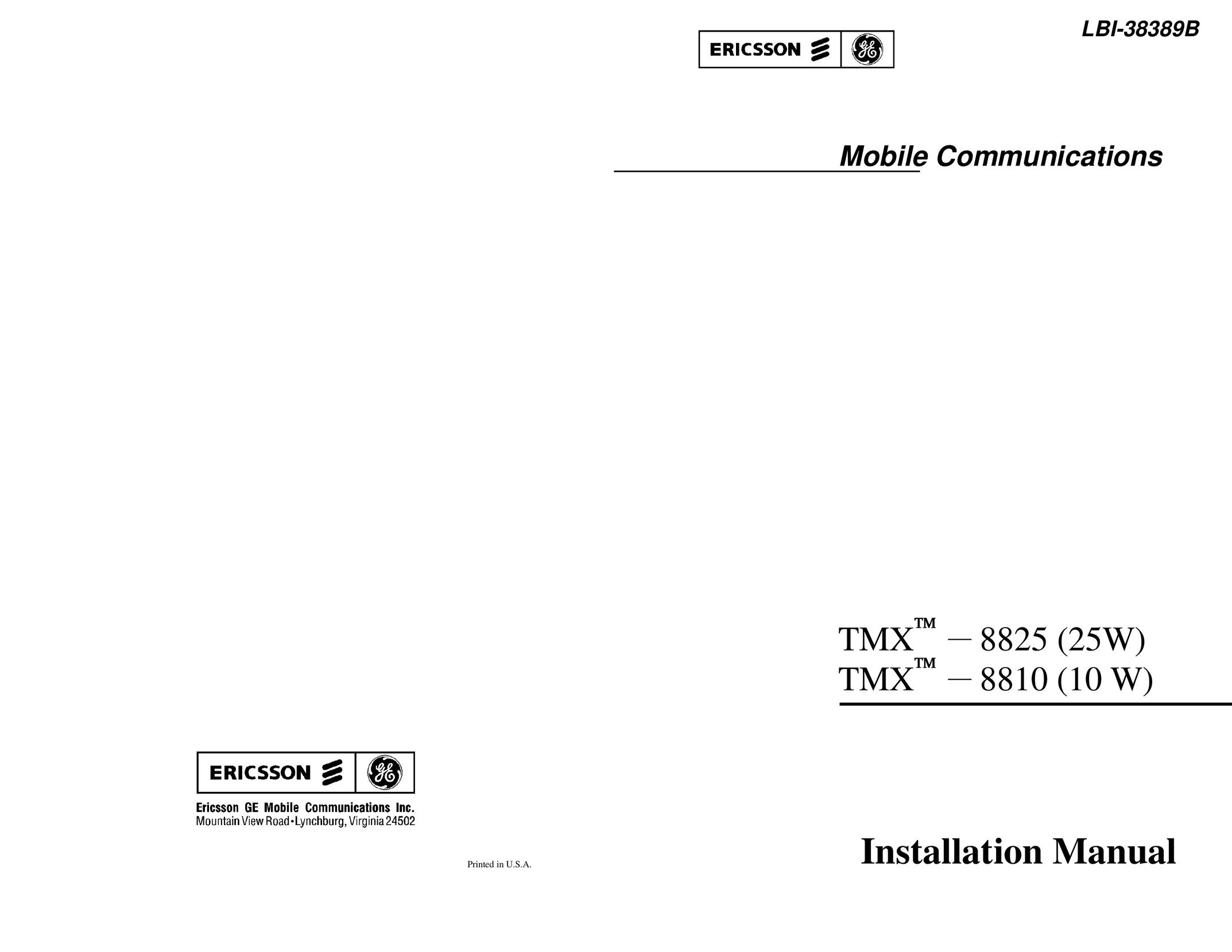 Ericsson TMX-8825 Cell Phone User Manual