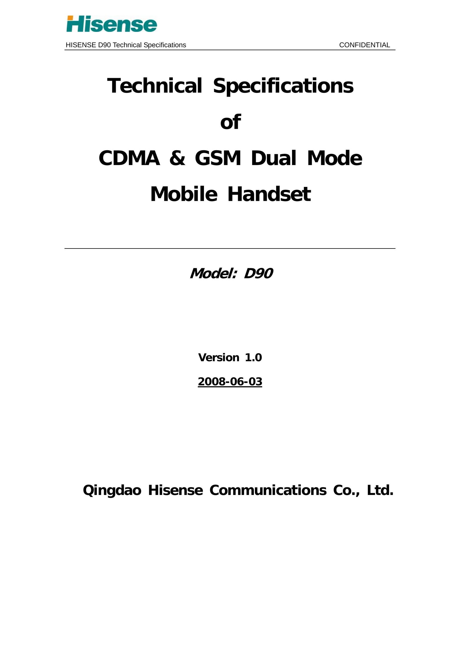 Hisense D90 Cell Phone User Manual