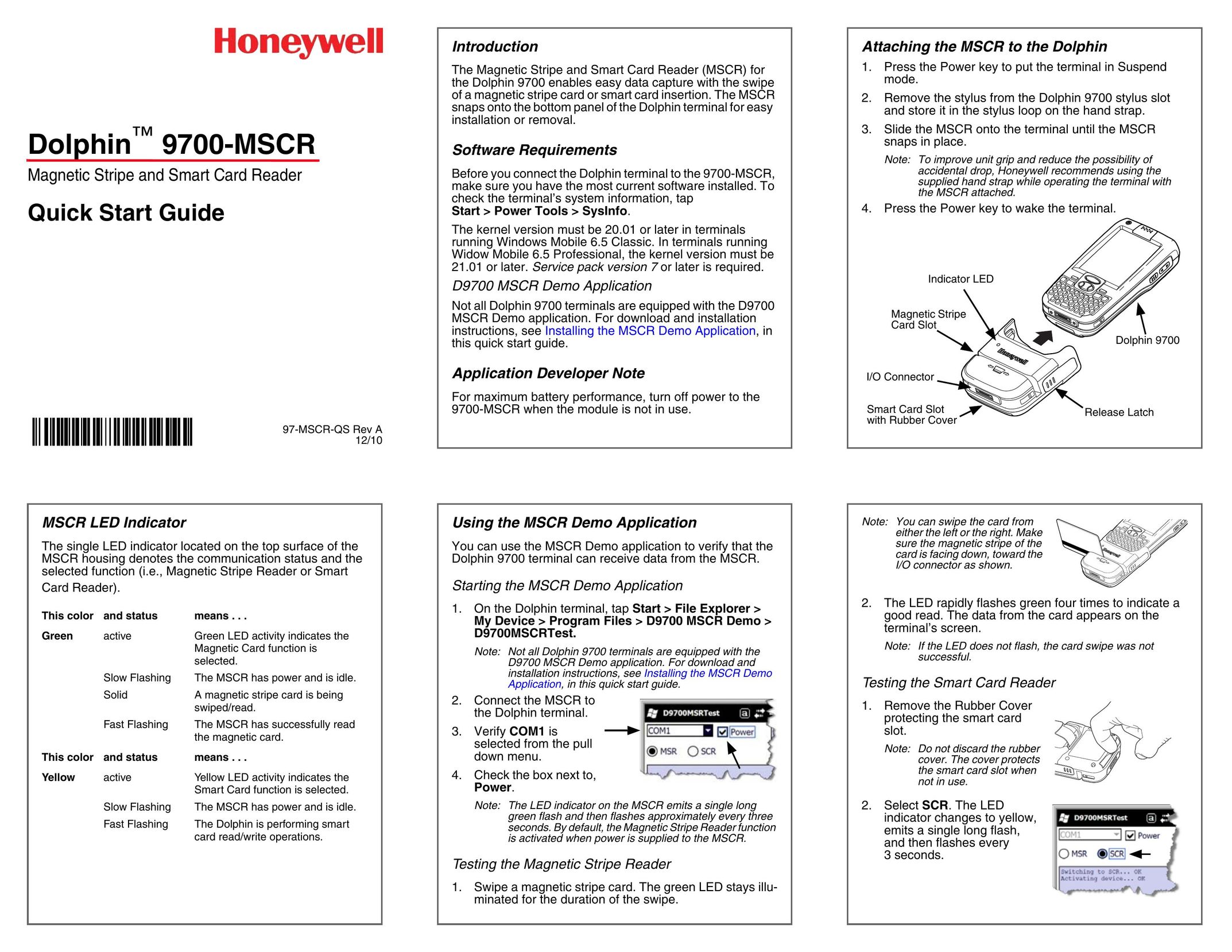Honeywell 9700-MSCR Cell Phone User Manual