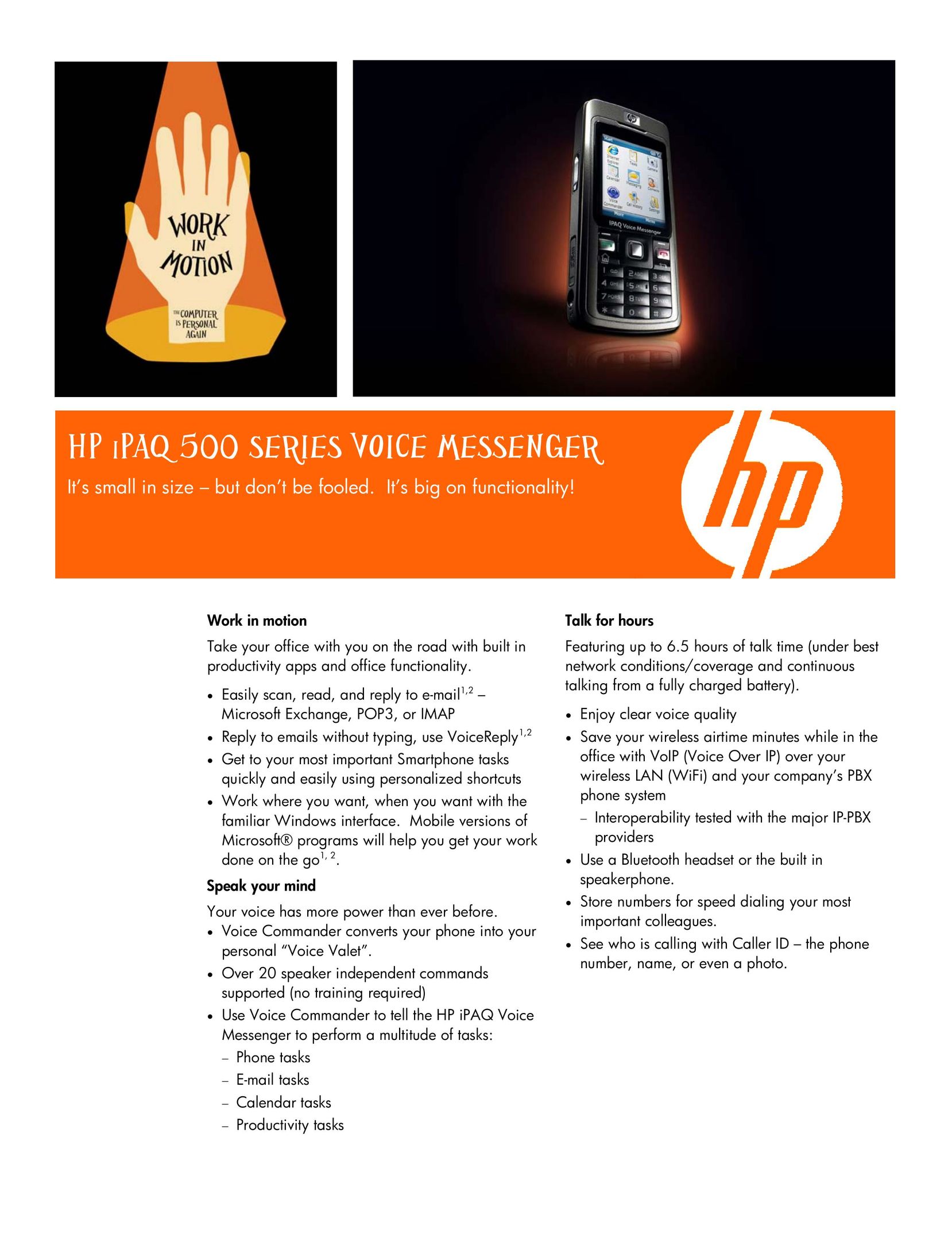 HP (Hewlett-Packard) 500 Cell Phone User Manual