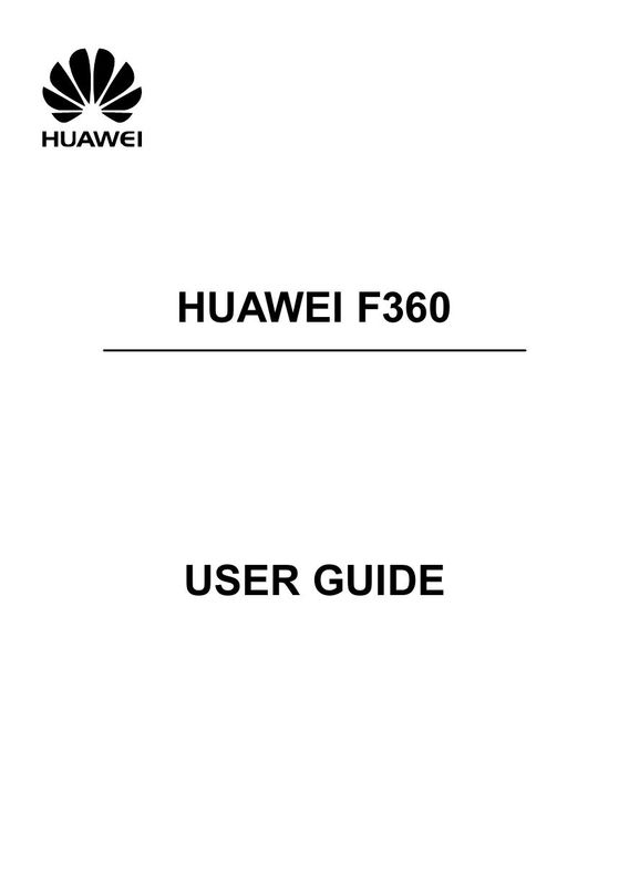 Huawei F360 Cell Phone User Manual
