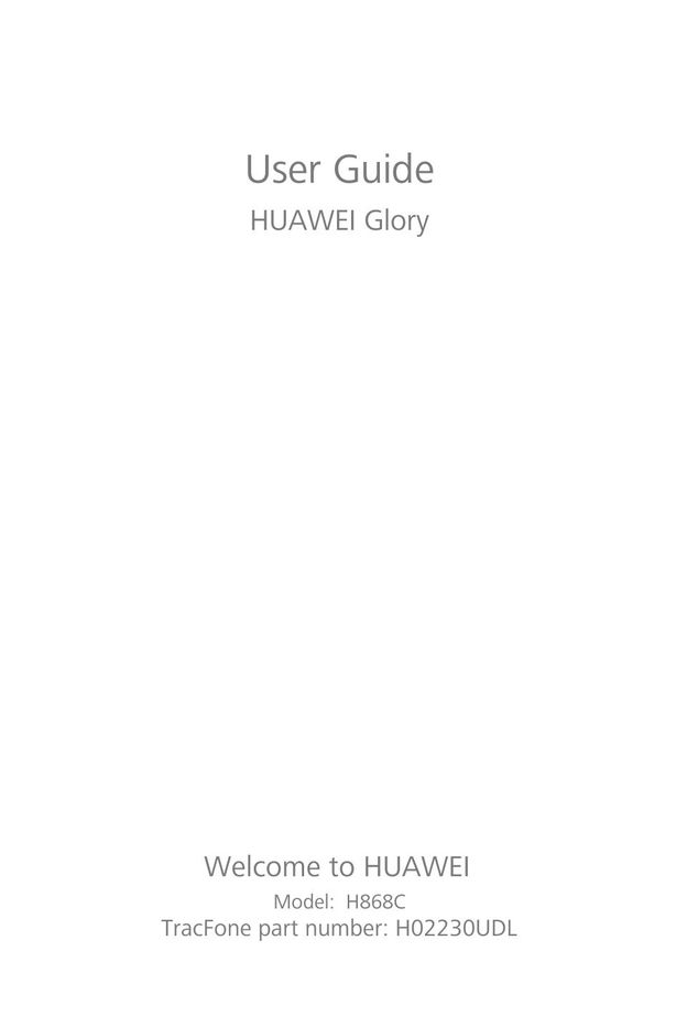 Huawei H868C Cell Phone User Manual