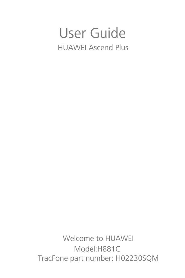 Huawei H881C Cell Phone User Manual