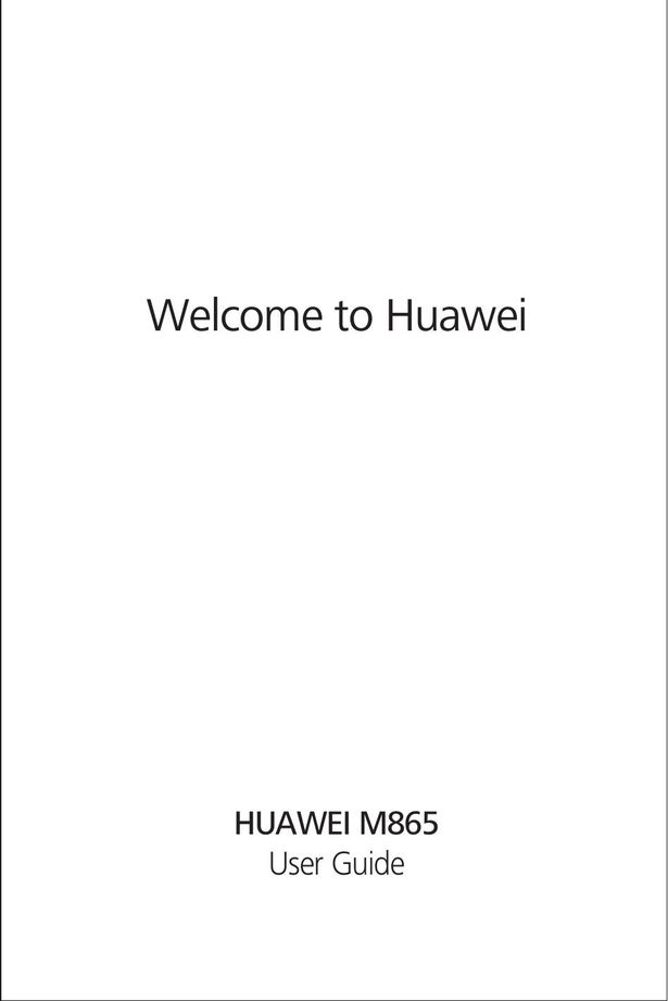 Huawei M865 Cell Phone User Manual