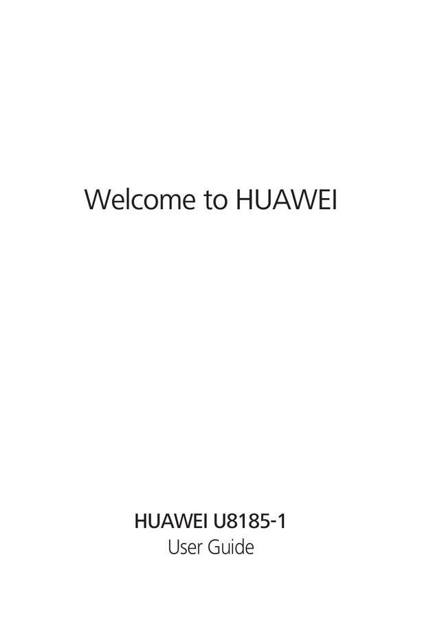 Huawei U8185-1 Cell Phone User Manual
