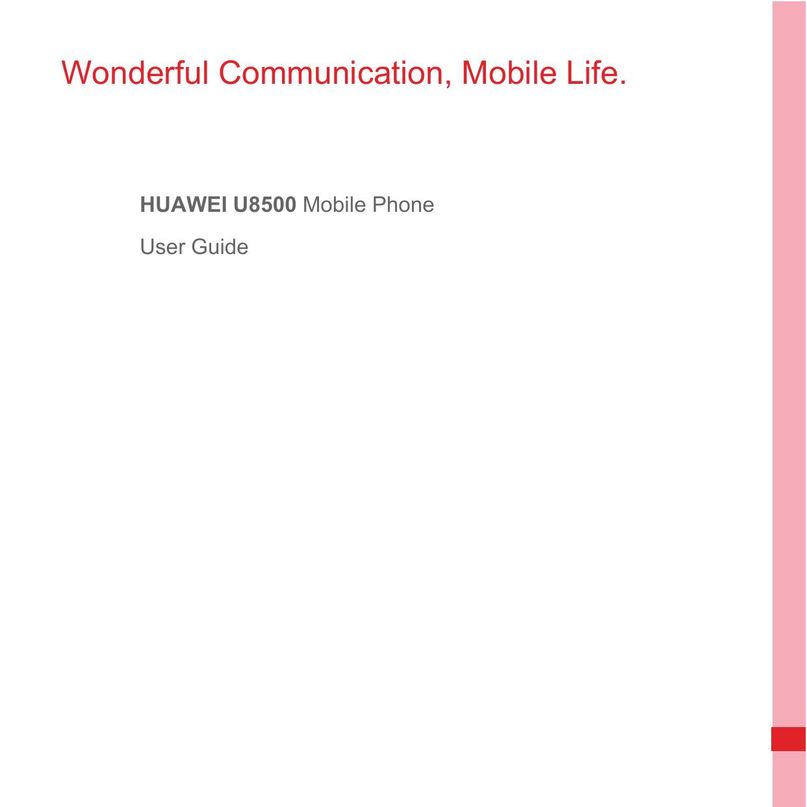 Huawei U8500 Cell Phone User Manual