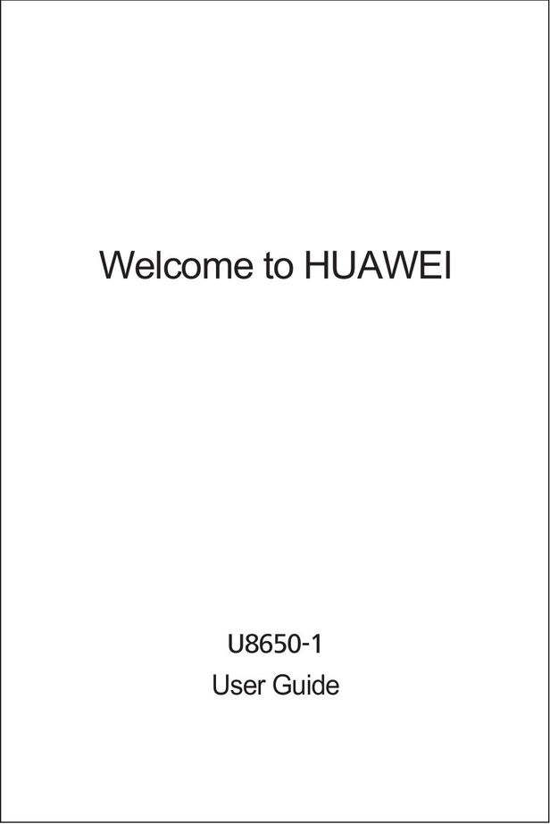 Huawei U8650-1 Cell Phone User Manual