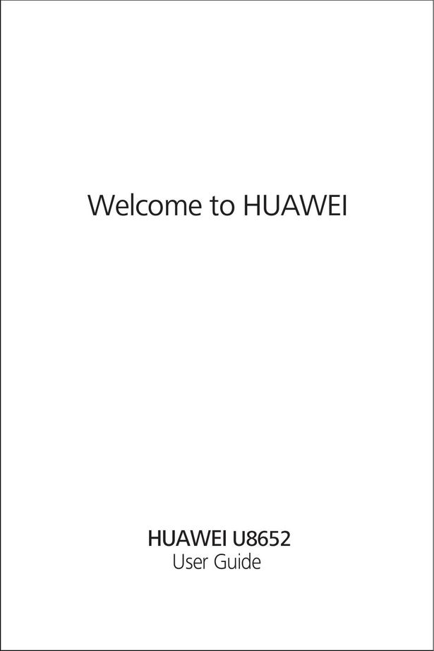Huawei U8652 Cell Phone User Manual