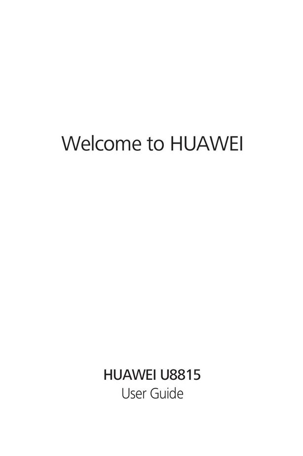 Huawei u8815 Cell Phone User Manual