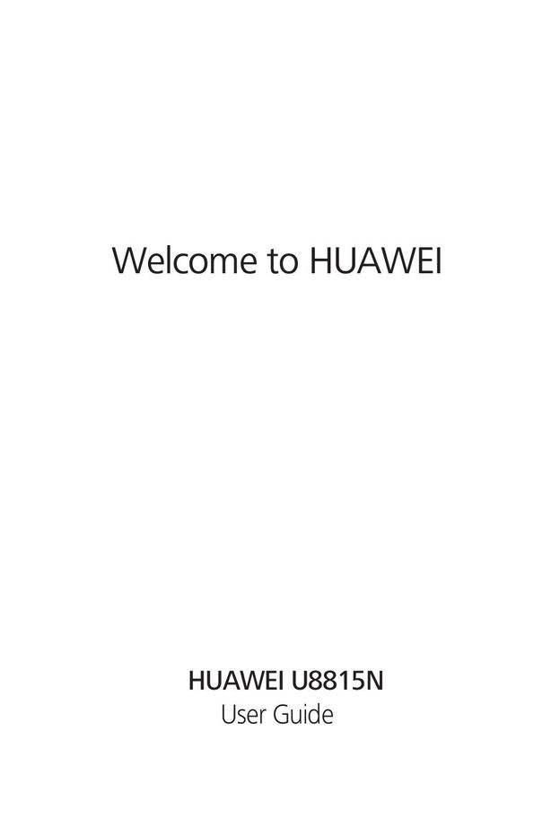 Huawei U8815N Cell Phone User Manual