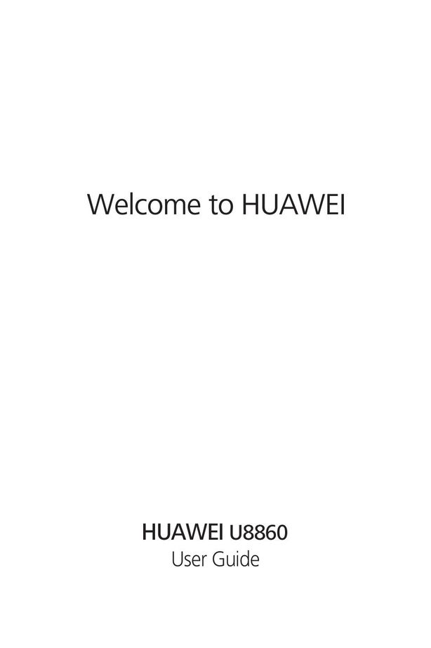 Huawei U8860 Cell Phone User Manual